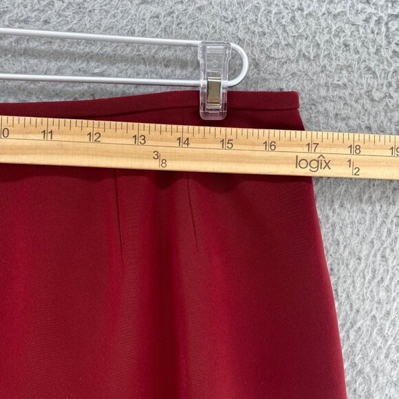 Kasper Skirt Womens 14 Petite Red Knee Length Straight Pencil Suit Office Work - Picture 7 of 9